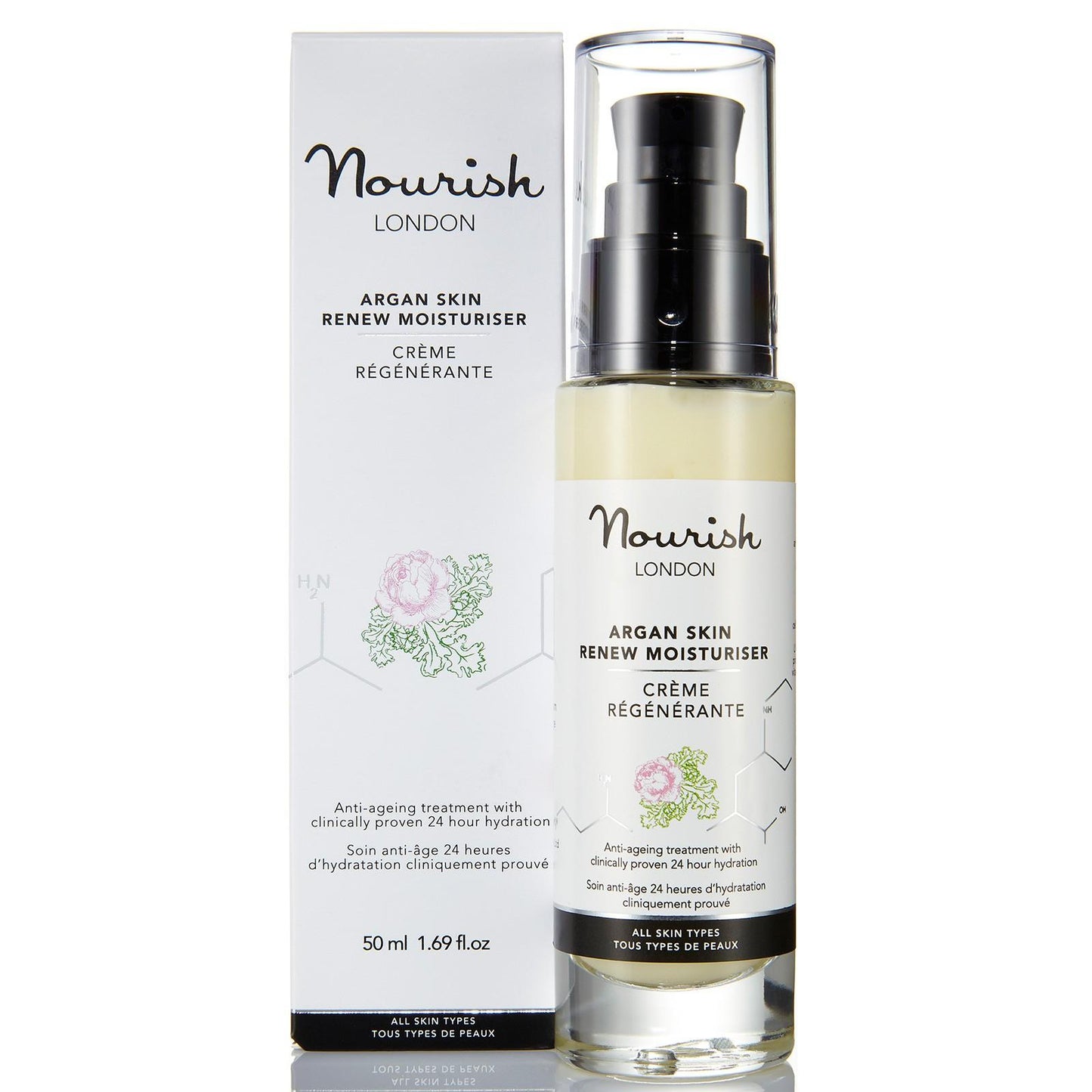 Hidratante Antiedad Argan Nourish London Skincare 50 ml