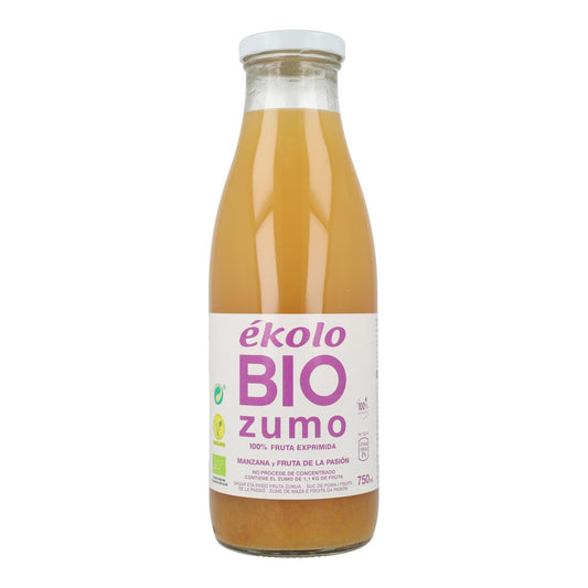 Zumo manzana y fruta de la pasión 100% exprimido Ékolo Bio 750ml