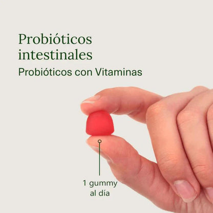 Probióticos con vitaminas en gominolas sabor mora Aldous Bio 120 gominolas