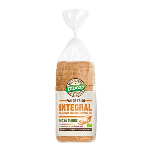 Pan de Molde blando de Trigo Integral BIO con masa madre Biocop 400 g
