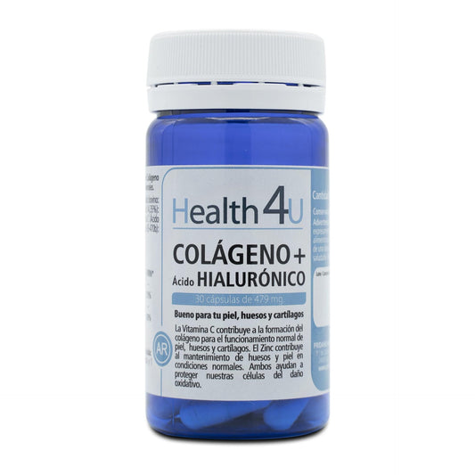 H4U Colágeno + Ácido hialurónico complemento alimenticio 30 cápsulas de 479 mg