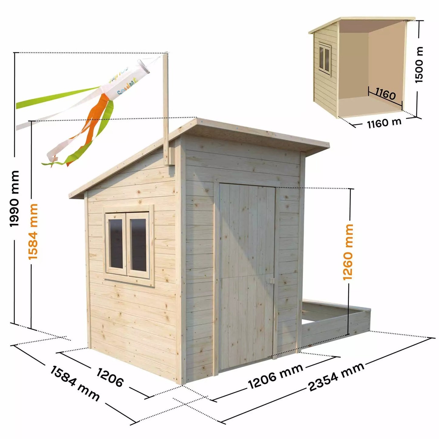 Casita infantil de madera con arenero Palm Springs Soulet