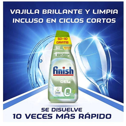 Gel Lavavajilla Finish 0% Power Gel 60 dosis