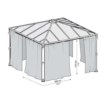 Set Cortinas para gazebo cenador Palermo 3000/3500/3600 + Milano 3000 + Martinique 3600 Canopia by Palram