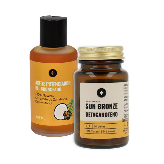 Pack Potenciador del bronceado natural: Betacaroteno + aceite de bronceado