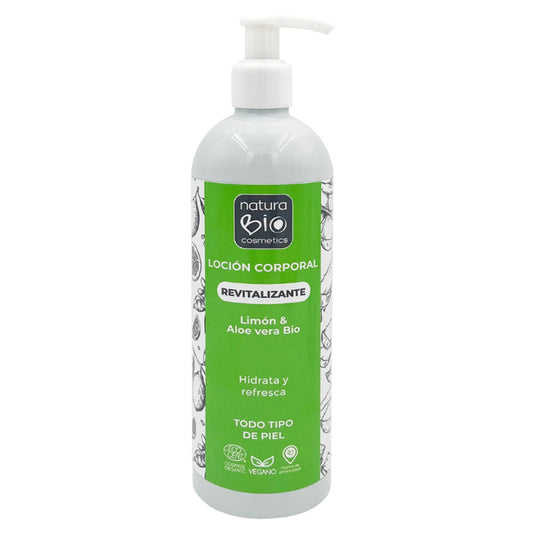 Loción corporal revitalizante limon y  aloe bio Naturabio 500 ml