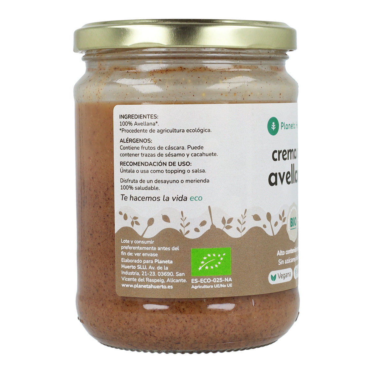 Crema de Avellanas ECO Planeta Huerto 350 g