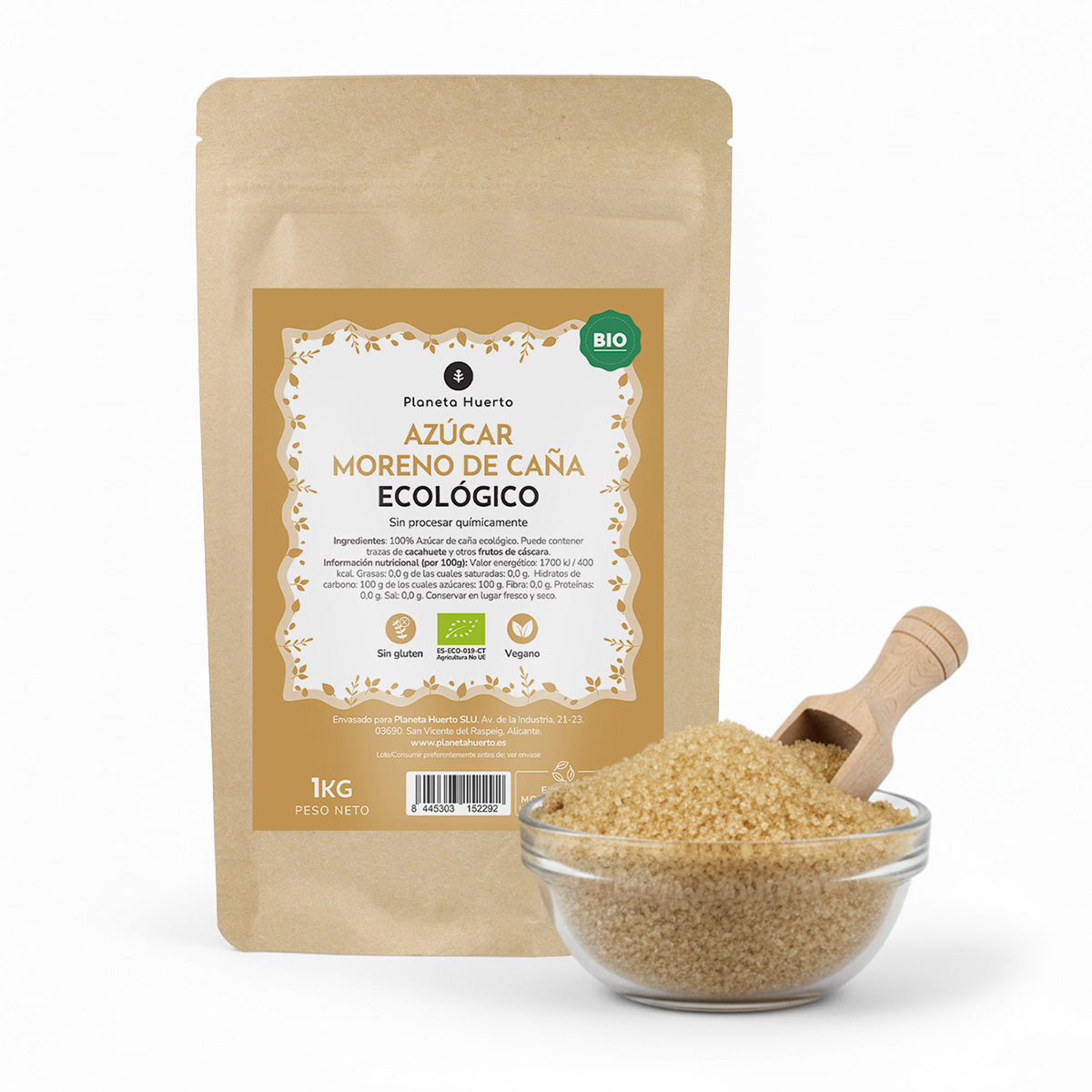 Azúcar moreno de caña ECO Planeta Huerto 1kg
