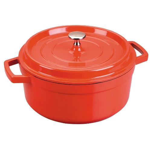 Olla cocotte roja de aluminio fundido Lacor 24 cm