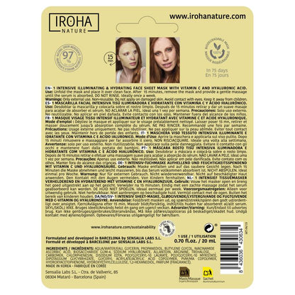 Mascarilla Facial Tisú Iluminadora e Hidratante con Vitamina C Iroha Nature 20 ml