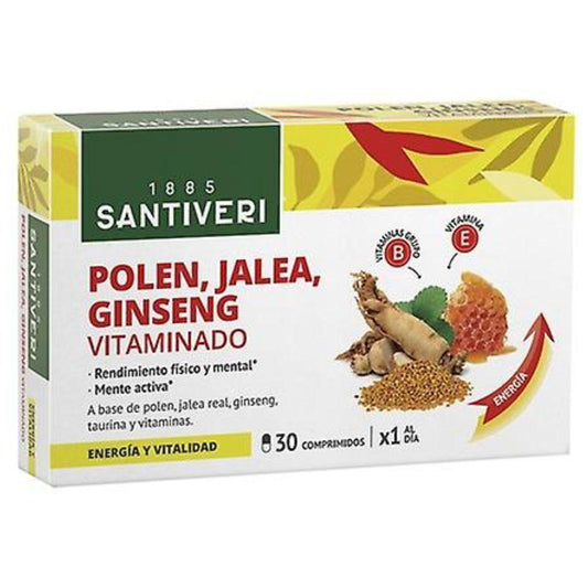 Polen, Jalea y Ginseng en comprimidos Santiveri 30 comprimidos