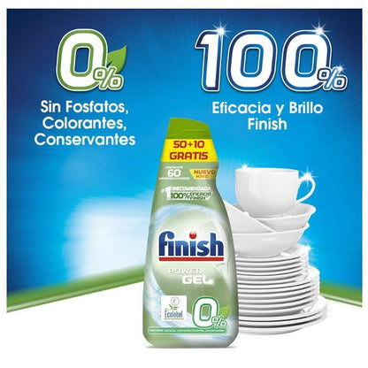 Gel Lavavajilla Finish 0% Power Gel 60 dosis