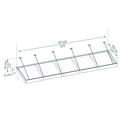 Marquesina para puerta Sophia XL 140x471 cm transparente Canopia