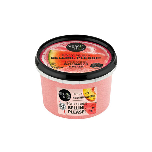 Exfoliante corporal hidratante sandía y melocotón, Organic Shop 250 ml