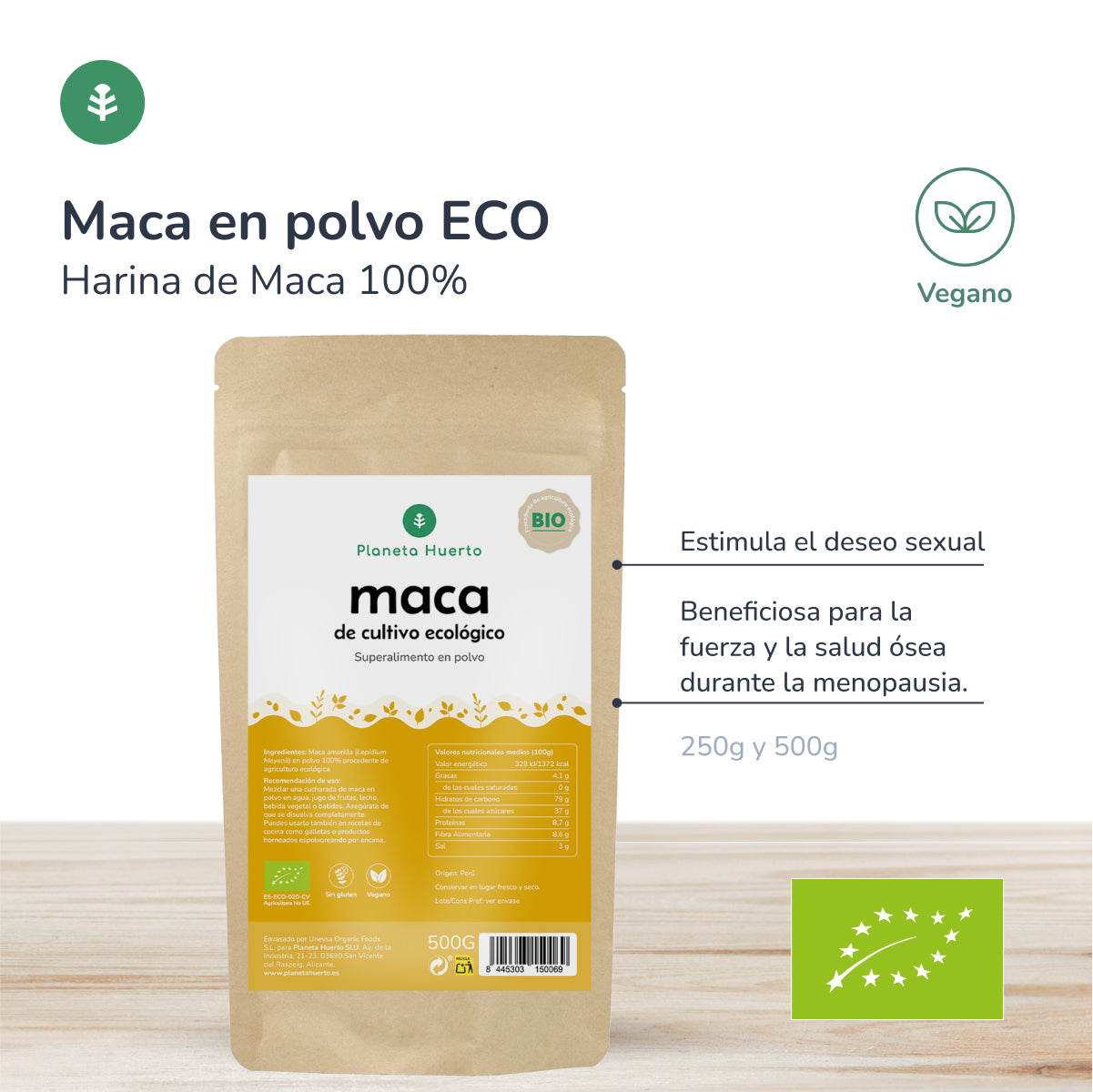 Maca en polvo ECO Planeta Huerto