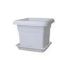 Pack maceta cuadrada con plato color blanco Terra 26 x 26 x 21 cm