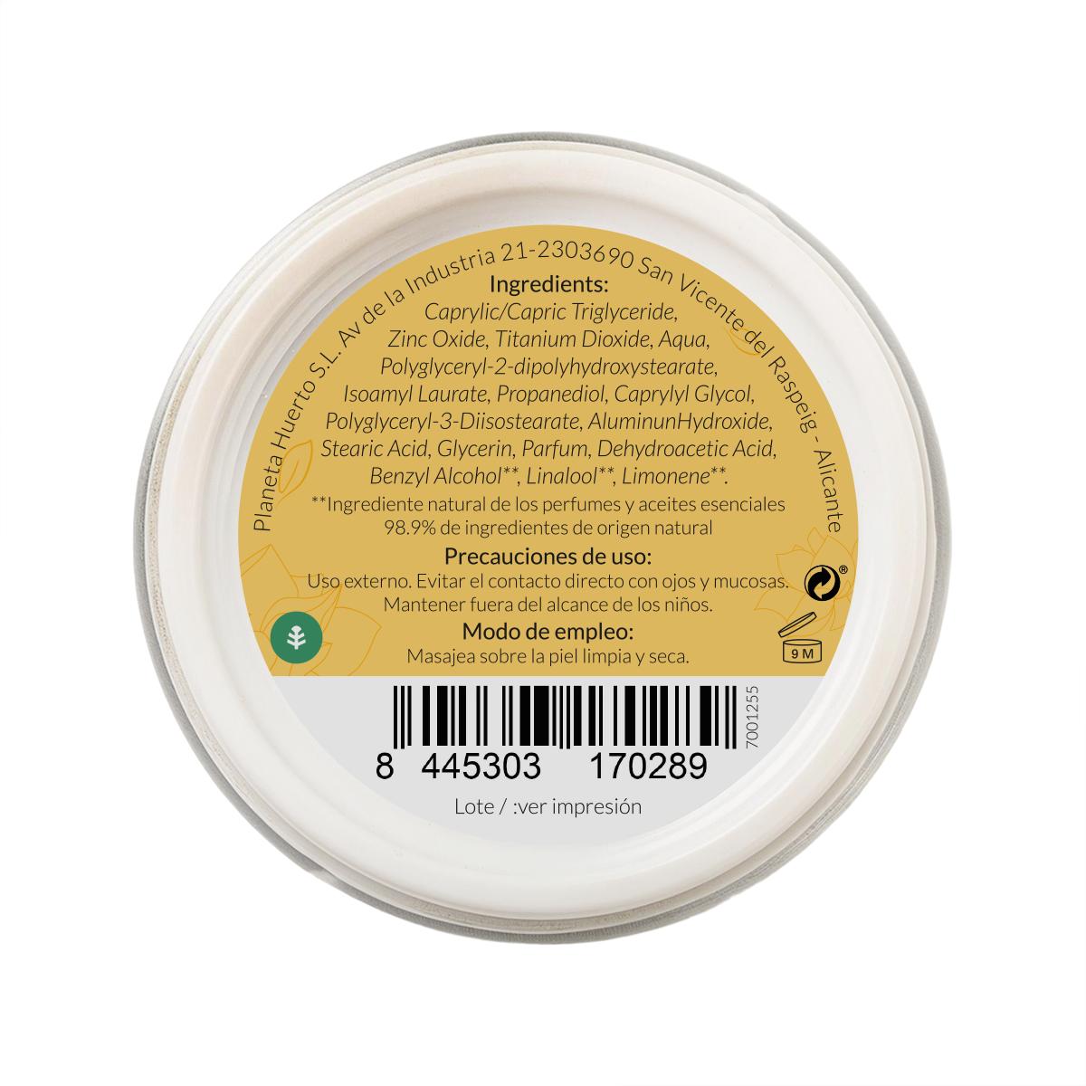 Protector Solar facial 100% mineral SPF 50 Planeta Huerto 50 ml