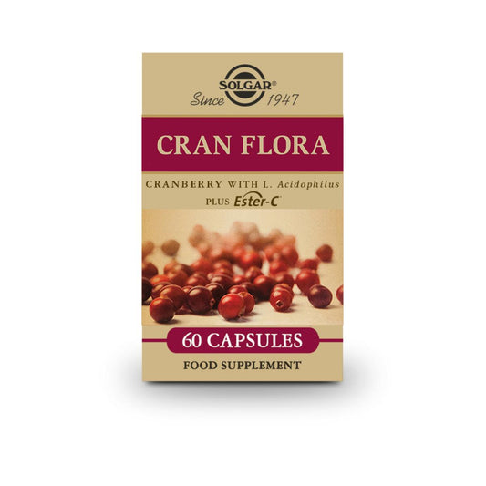 Cran flora (arándano rojo con probióticos y ester-C), 60 cápsulas