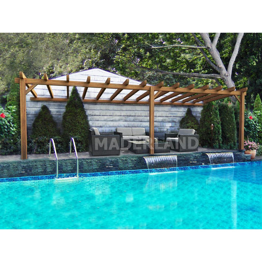 Pérgola madera laminada adosada Sevilla Maderland