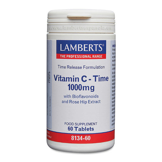 Vitamina C 1000 mg de liberación sostenida con Bioflavonoides y Escaramujo Lamberts, 60 tabletas