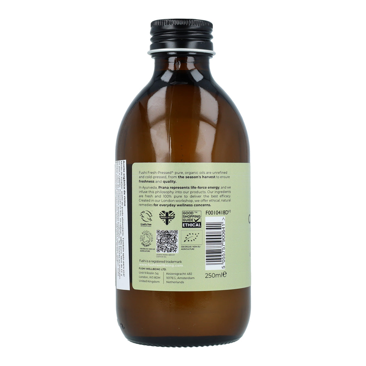 Aceite de Ricino BIO virgen prensado en frío Fushi 250ml