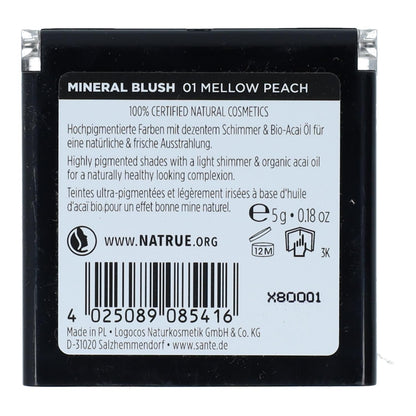 Colorete Mineral nº 01 Mellow Peach Sante 5 g