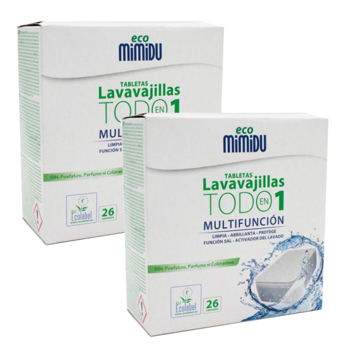 Pack 2x Tableta Lavavajillas Todo En Uno  Mimidu ECO 26 dosis