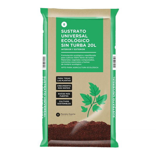 Sustrato Universal Sin Turba ECO Planeta Huerto 20 L