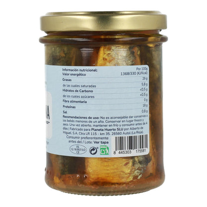 Pack 3x Sardinas en aceite de oliva ECO Planeta Huerto 190 gr