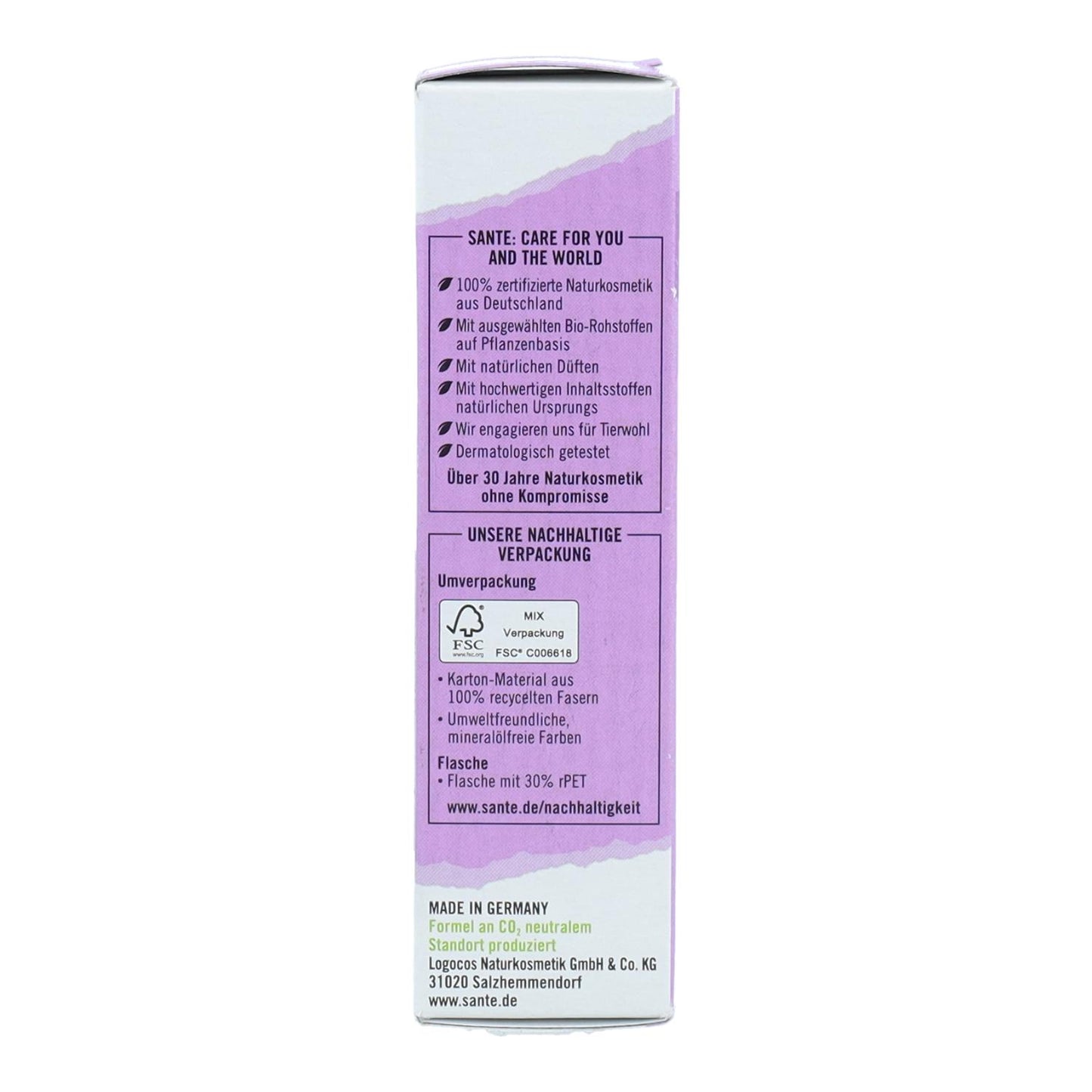 Sérum alisador efecto retinol, Sante 30 ml