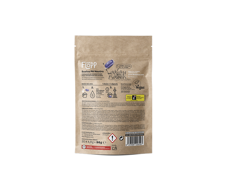Limpia suelos ECO Ph neutro doypack Flopp 20caps