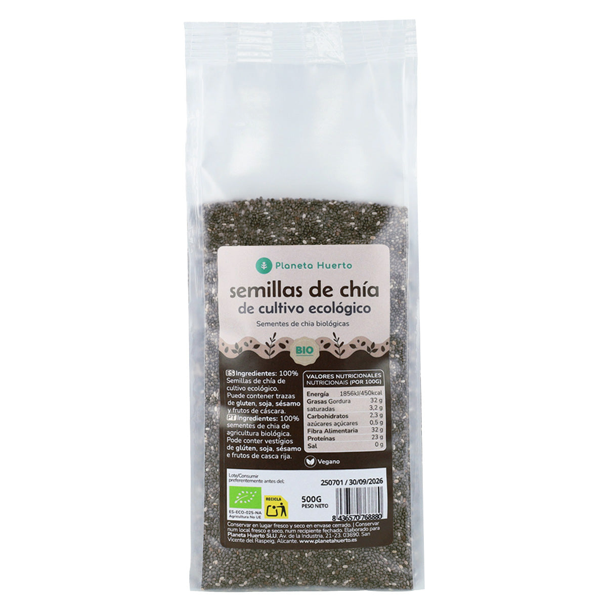 Semilla de chía ECO Planeta Huerto 500g