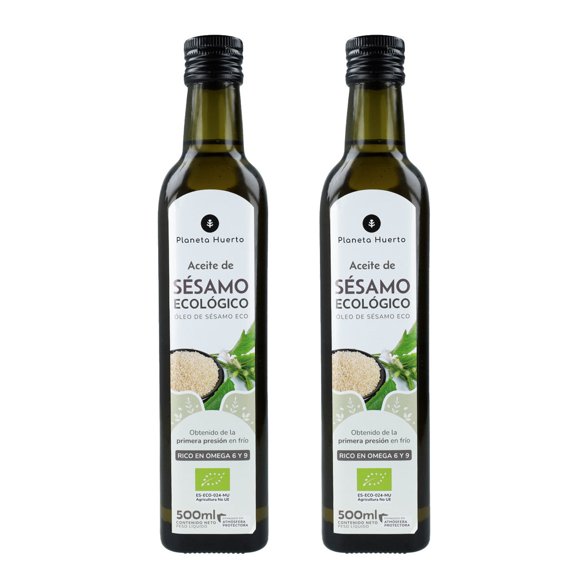 Pack 2xAceite de Sésamo prensado en frío ECO Planeta Huerto 500 ml