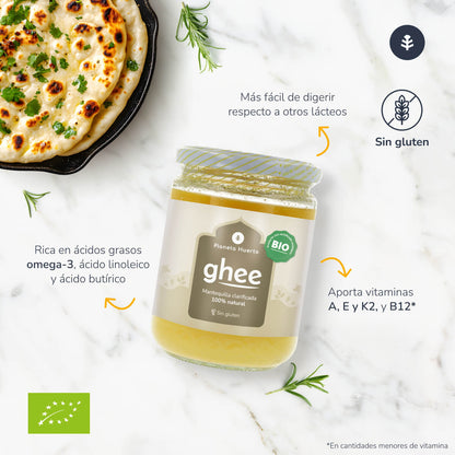 Pack 3 x Ghee mantequilla clarificada ECO Planeta Huerto 500 gr