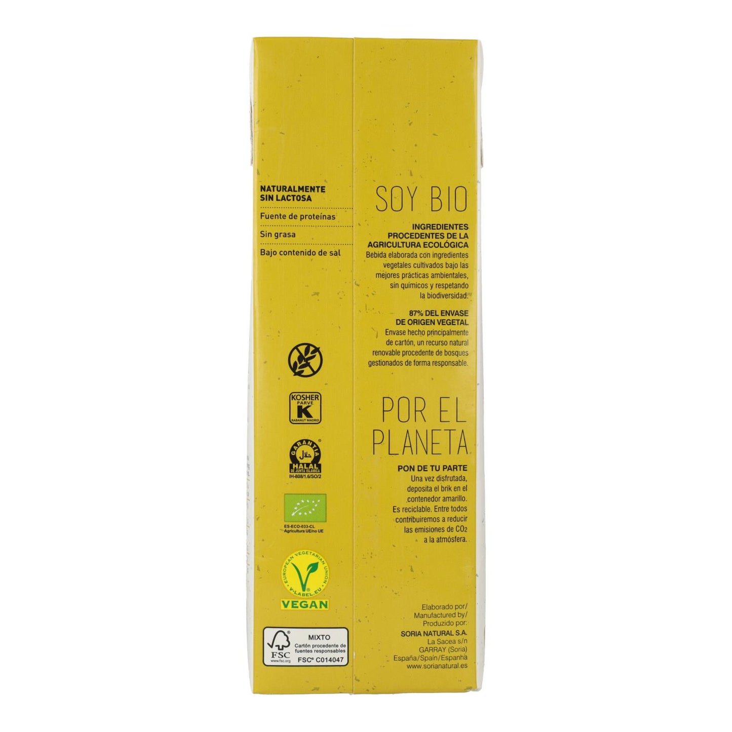 Bebida vegetal de alpiste 100% vegetal Soria Natural 1L