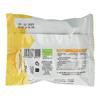 Tortitas de Maíz con Chocolate Negro Bio Sin Gluten El Granero, 33 g