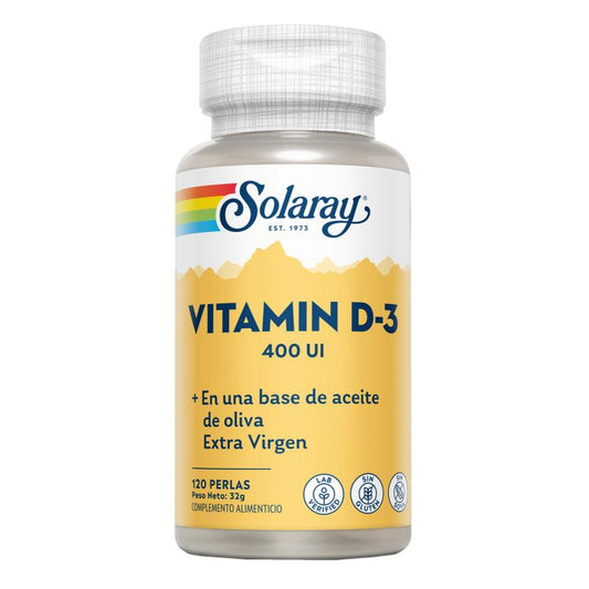 Vitamina D3 400 UI Solaray, 120 perlas