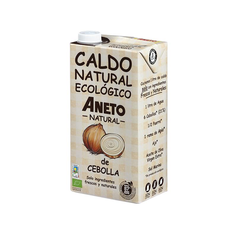 Pack caldo de verduras ECO 1L + caldo de cebolla Eco gratis 1L Aneto