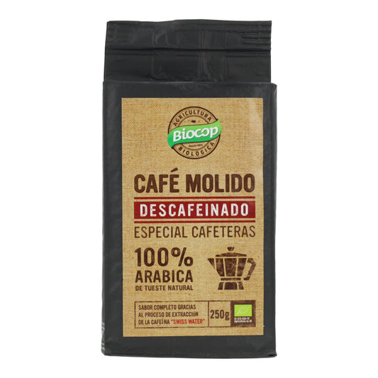 Café Descafeinado molido 100% Arábica Biocop 250 g