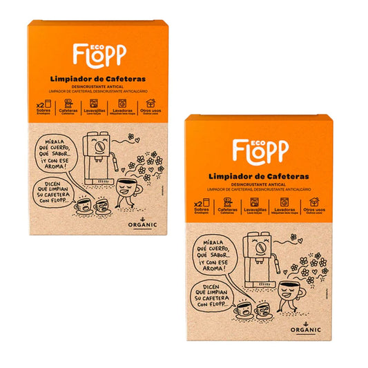 Pack 2 x Limpiador Cafeteras - 1 estuche x 2 sobres Flopp