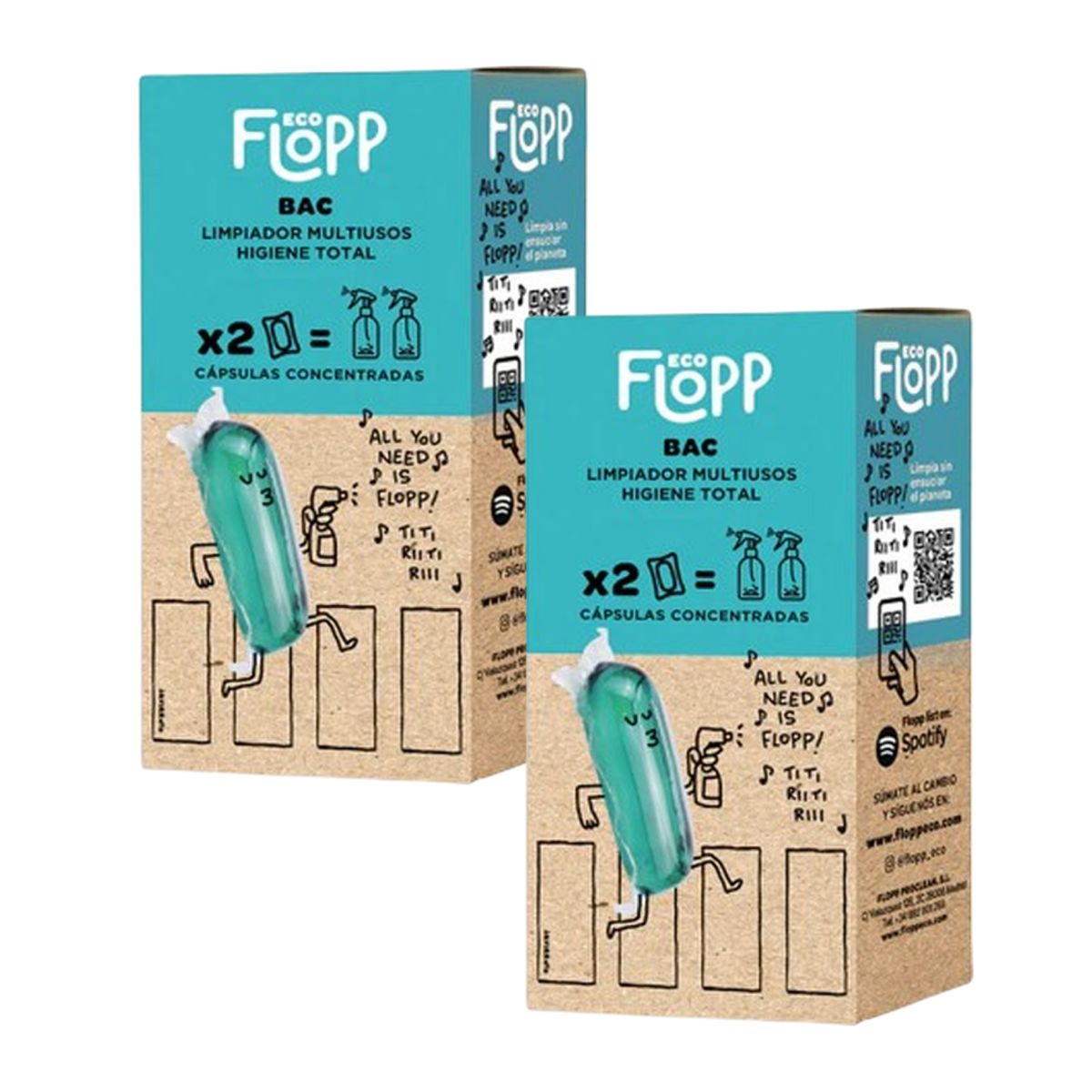 Pack 2 x Limpieza hogar multiusos ECO Refill  Flopp 2caps