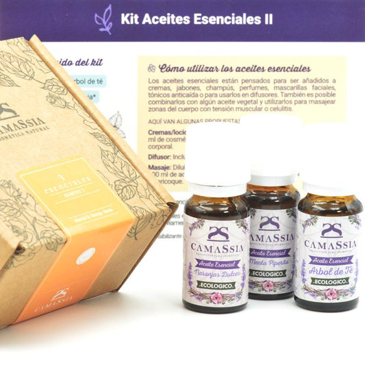 Kit aceites esenciales Árbol del té, Naranja y Menta piperita Camassia 10 ml