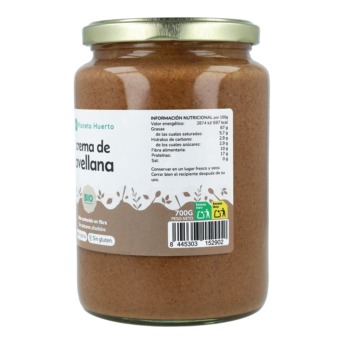 Crema de Avellanas ECO Planeta Huerto 700 g
