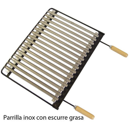 Barbacoa con ruedas y parrilla de acero inox Imex el Zorro