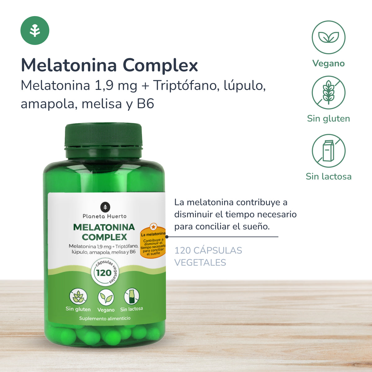 Pack 2x Melatonina complex Planeta Huerto 120 caps