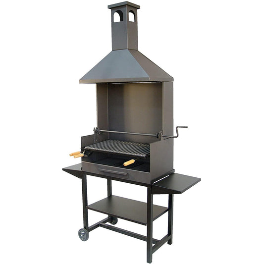 Barbacoa Chimemena con parrilla inox elevable y bandejas metálicas Imex el Zorro