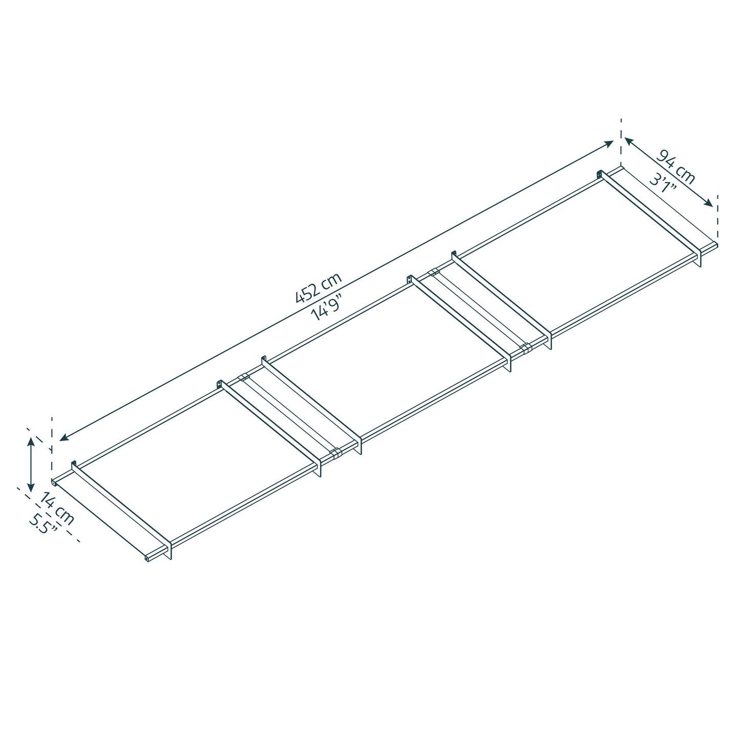 Marquesina para puerta Nancy 452x94 cm