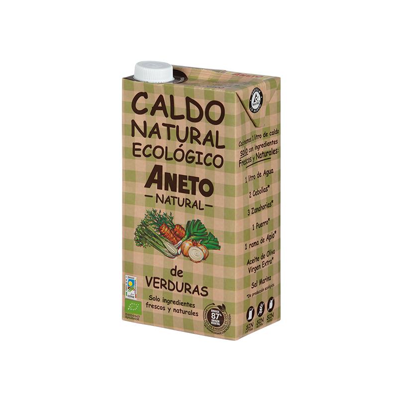 Pack caldo de verduras ECO 1L + caldo de cebolla Eco gratis 1L Aneto
