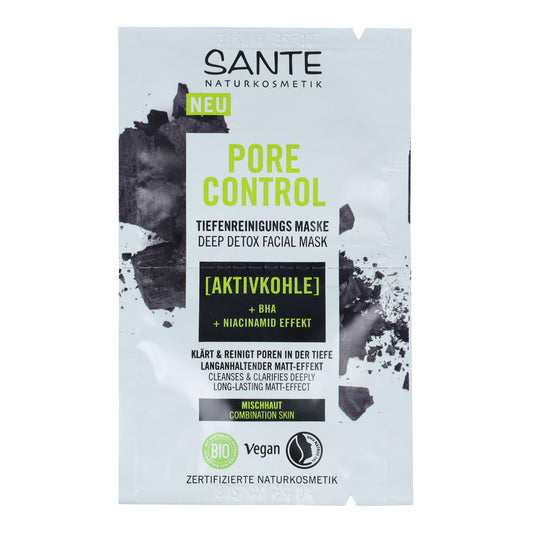 Mascarilla pore control detox carbon activo & BHA, Sante 2 x 4 ml