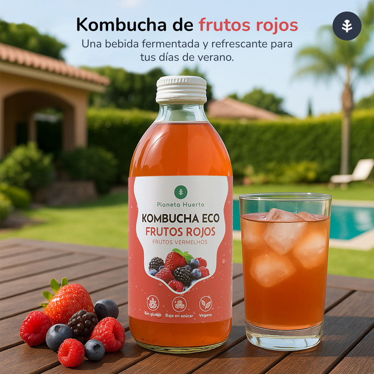 Kombucha ECO Frutos rojos Planeta Huerto 330 ml